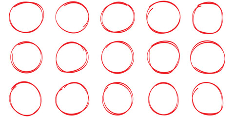 Hand drawing circle line sketch set. Doodle round circles for message note mark design element. Hand drawn circle line sketch set. Vector circular scribble doodle round circles for message note mark.