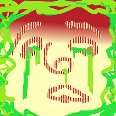 泣く人　シュール　抽象