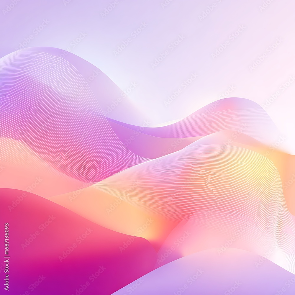 Poster vibrant fluid abstract wave lines gradient backdrop