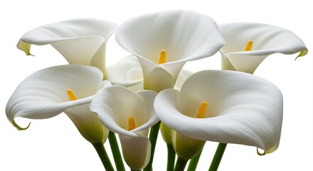 Lys blancs purs brillent doucement lumiere douce. AI Generated