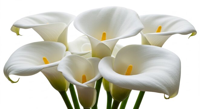 Lys blancs purs brillent doucement lumiere douce. AI Generated