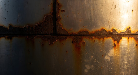Rusty metal surface with visible corrosion and texture showing decay