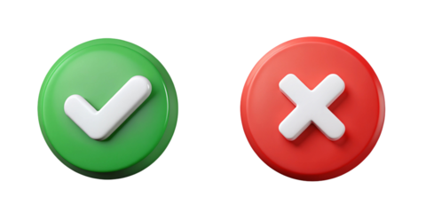 3D Check and Cross Icons