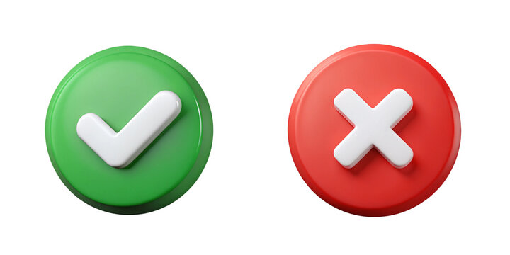 3D Check and Cross Icons