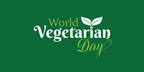 World Vegetarian Day Logo Celebration isolated template background banner poster card flyer green vegetable concept idea vector design 