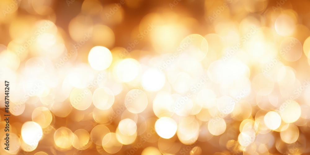 Poster glimmering golden bokeh background with soft light effects
