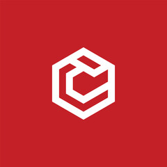 Initial Letter C Geometric Hexagon Logo Design Vector Template