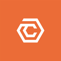 Initial Letter C Geometric Hexagon Logo Design Vector Template