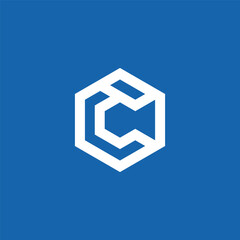 Initial Letter C Geometric Hexagon Logo Design Vector Template