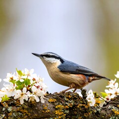 Nuthatch on Blossoms