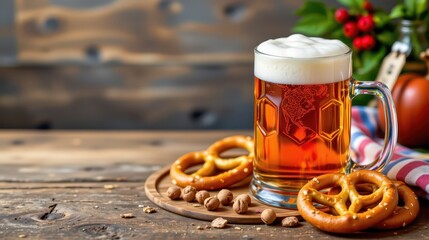 Cozy Rustic Beer Snack Scene