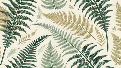 Ai generated image of intricate botanical pattern with detailed leaves and floral elements