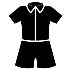 Clean Black Romper Outline Design