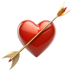 Classic cupid arrow illustration isolated on transparent background PNG, romantic valentine’s day symbol design