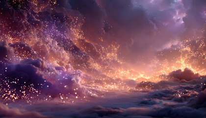 Naklejka premium 神聖な光のファンタジー風背景