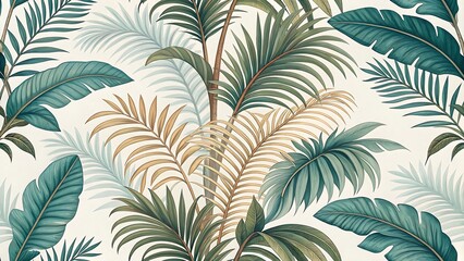 Ai generated image of intricate botanical pattern with detailed leaves and floral elements