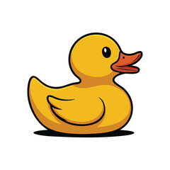 Rubber Duck Flat Cartoon
