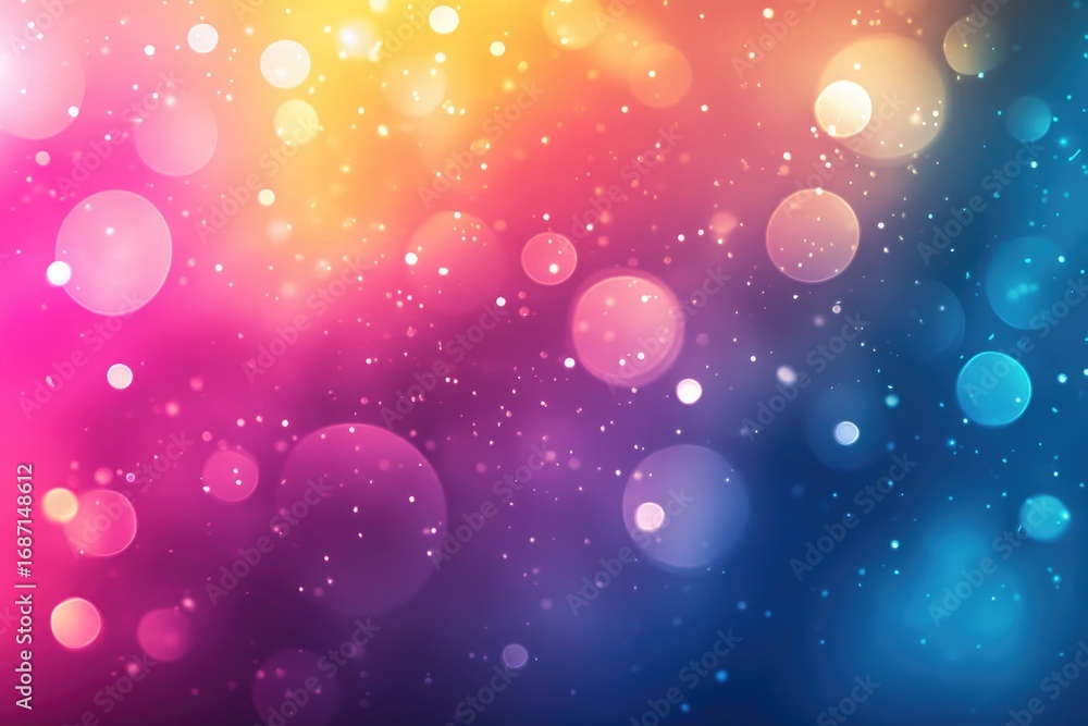 Aufkleber vibrant abstract bokeh background with colorful gradient and sparkling light effects