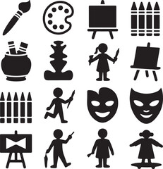 Art and Creativity Icons Set vector illustration