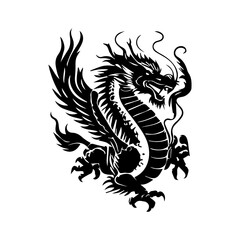 Chinese Dragon Silhouette Vector