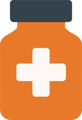 First aid kit with a white cross on a red square, a medical symbol for emergency health care and medicine