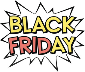 Fototapeta premium Black Friday Sale Announcement vector in retro style on transparent background