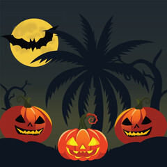 Halloween background with pumpkin