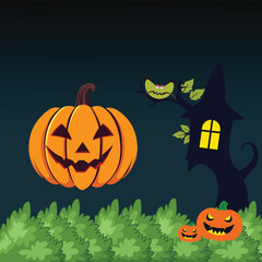 halloween background with pumpkin
