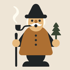 German Smoker Man Figurine