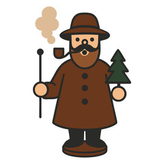 German Smoker Man Figurine