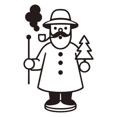 German Smoker Man Figurine