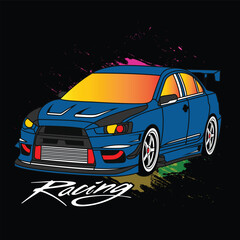 vector illustration of a sports car