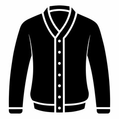 Cardigan Sweater Black Silhouette
