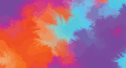 Obraz premium Abstract watercolor paint splash in vibrant orange blue and purple tones