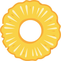 Tropical pineapple slice ring summer refreshment healthy food sweet fruit ingredient vector