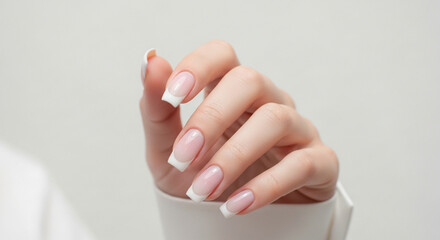 French manicure nails design ideas for women nail care beauty salon elegant style fashion trendy manicure hands