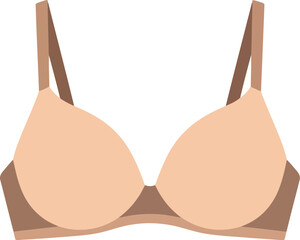 Seamless padded bra everyday comfort nude beige t-shirt style undergarment vector