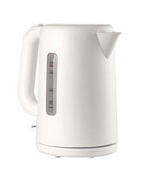White electric kettle isolated on transparent background