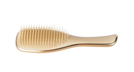 Gold hairbrush with transparent background for composing projects