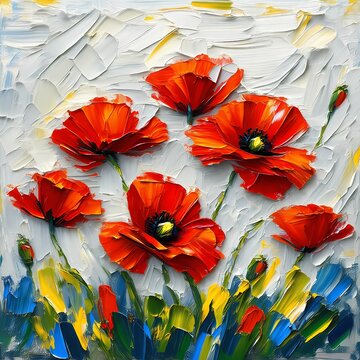 Vibrant Poppy Flower Illustration