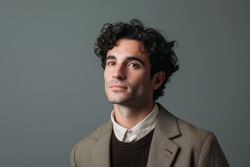 Obraz premium Portrait of a stylish man with curly hair