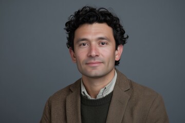 Obraz premium Portrait of a stylish man with curly hair