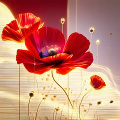 Vibrant Poppy Flower Illustration