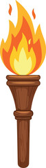 Burning torch symbolizing victory hope and illumination in darkness vector