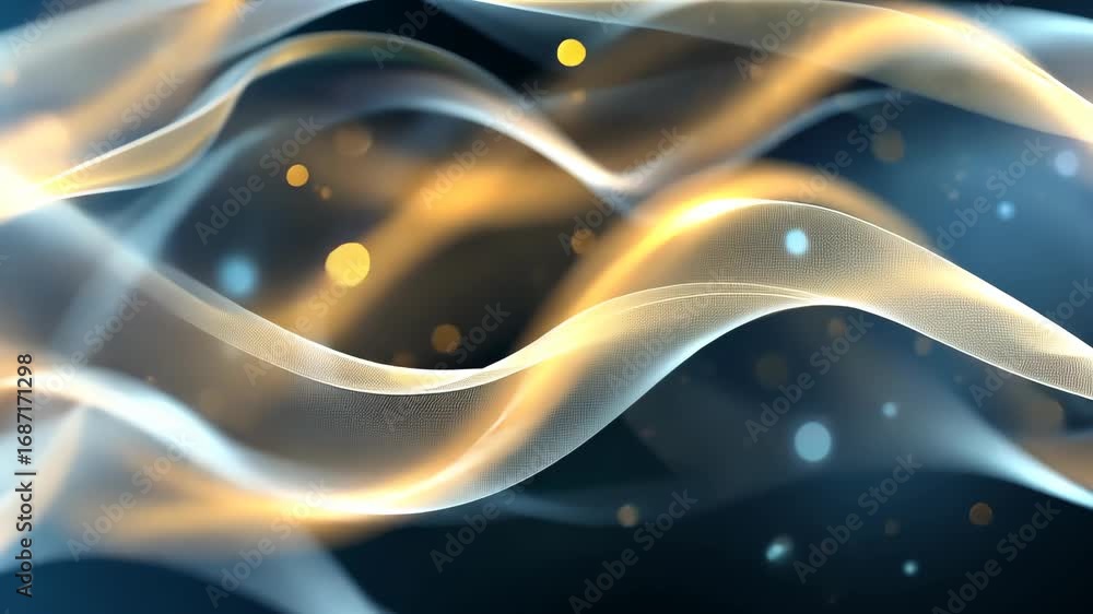 Aufkleber flowing waves intertwine with glimmering particles, creating a mesmerizing visual spectacle in a cap