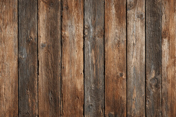 Weathered vertical brown wood planks rustic background texture