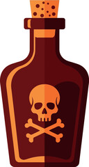 Vintage poison bottle with skull and crossbones emblem rustic apothecary alchemical concoction retro graphic vector
