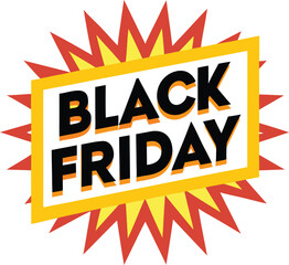 Fototapeta premium Black Friday text banner vector on transparent background. Black Friday sale
