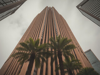 Reaching for the sky, the city stands as a testament to human ambition. The buildings ascend to the clouds, creating a stunning urban landscape. 