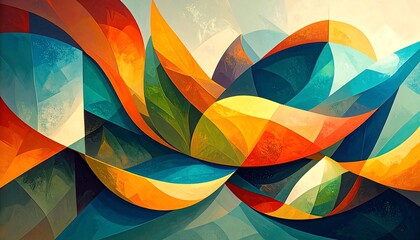 Abstract vibrant geometric shapes